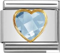 Звено для браслета NominatioN Сердце 030610/006 (голубой цирконий)