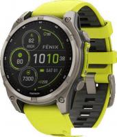 Умные часы Garmin Fenix 8 Solar, Sapphire 47мм (титановый серый с желтым ремешком)