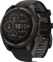 Умные часы Garmin Fenix 8 Solar, Sapphire 47мм (титановый угольно-серый DLC с черным ремешком)