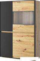 Шкаф-витрина Anrex Bosco 1V3D (дуб артисан/черный)
