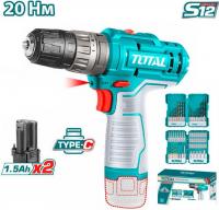 Ударная дрель-шуруповерт Total TOSLI240467 (с 2-мя АКБ)