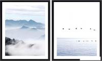 Модульная картина Miram Природа. Птицы в тумане 240501898 (2шт, 40x50)