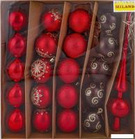 Елочная игрушка Miland С верхушкой НУ-3606 (21 шт, красный)