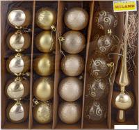 Елочная игрушка Miland С верхушкой НУ-3607 (21 шт, золото)