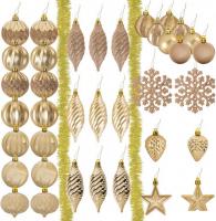 Елочная игрушка Золотая сказка 591128 (39 пр, золотистый)