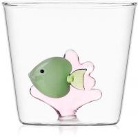 Стакан для воды и напитков Ichendorf Milano Marine Garden 09352059 (зеленая рыба и розовая водоросль