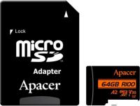 Карта памяти Apacer microSDXC AP64GMCSX10U8-R 64GB (с адаптером)