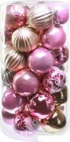 Елочная игрушка Miland Праздник в нежных оттенках НУ-4209 (30шт, 6см)