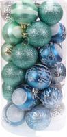 Елочная игрушка Miland Праздник в голубых оттенках НУ-4203 (30шт, 6см)