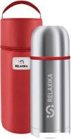 Термос Relaxika 102 P в термочехле 750мл (красный/серебристый)