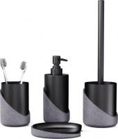 Аксессуары для ванной и туалета FORA Granit Dark (4 предмета)