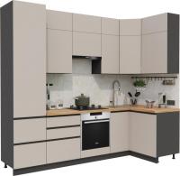 Готовая кухня ВерсоМебель Эко Премиум 1.2x2.7 правая (глиняный серый/ст. дуб вотан)