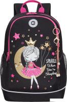 Школьный рюкзак Grizzly RG-463-1 (черный/розовый)