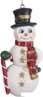 Елочная игрушка Goodwill Xmas 2024 Снеговик с леденцом MO 96307_1