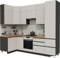 Готовая кухня ВерсоМебель Эко Премиум 1.2x2.7 левая (кашемир/ст. дуб вотан)