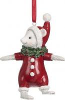 Елочная игрушка Goodwill Xmas 2024 Мышь в красном. Три пуговки D 43215_3