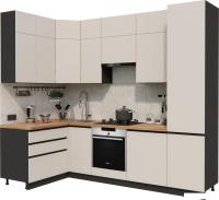 Готовая кухня ВерсоМебель Эко Премиум 1.4x2.7 левая (кашемир/ст. дуб вотан)