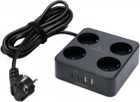 Сетевой фильтр Cablexpert PLT-4-C2U2-B-3