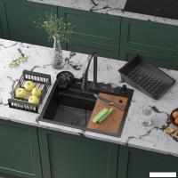 Кухонная мойка Roxen Stage Plus 560250-60-BS многофункциональная 8 в 1 (60*48/текстурный графит)