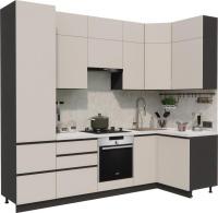 Готовая кухня ВерсоМебель Эко Премиум 1.2x2.7 правая (кашемир/ст. мрамор лацио)