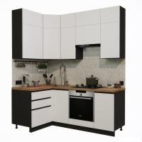 Готовая кухня ВерсоМебель Эко Премиум 1.2x2.0 левая (белый фасадный/ст. дуб вотан)