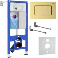 Инсталляция для унитаза Roxen StounFix Dual Fresh 968409 (c аромадозатором) с кнопкой (брашированное