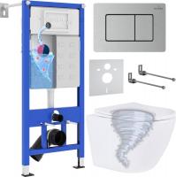 Унитаз подвесной Roxen Antares Tornado в комплекте с инсталляцией StounFix Dual Fresh 6 в 1 968430 (