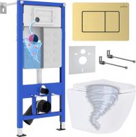 Унитаз подвесной Roxen Antares Tornado в комплекте с инсталляцией StounFix Dual Fresh 6 в 1 968463 (