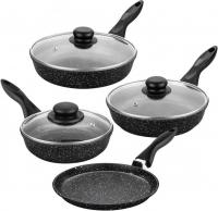 Набор сковород Elan Gallery Гармония вкуса 120112+4 (черный мрамор)