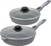 Набор сковород Elan Gallery Гармония вкуса +крышки 120591+2 (4пр, серый мрамор)