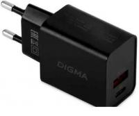 Сетевое зарядное Digma DGW2D (черный)