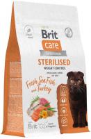Сухой корм для кошек Brit care Cat Sterilised Weight Control с рыбой и индейкой 1.5 кг