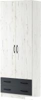 Шкаф распашной Памир Беатрис Дуэт (крафт белый/антрацит)