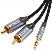 Кабель Vention BCNBI 3.5 Jack - 2x RCA (3 м, черный)