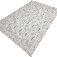 Ковер для жилой комнаты Radjab Carpet Поло Прямоугольник EN 262 12446RK (0.8x1.5, Cream/L.Grey)