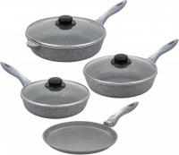 Набор сковород Elan Gallery Гармония вкуса 120570+4 (серый мрамор)