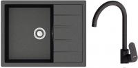 Кухонная мойка Berge BR-6502 + Like F8007122 (черный)