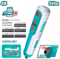 Электроотвертка Total TSDLI04062 (с АКБ, кейс)