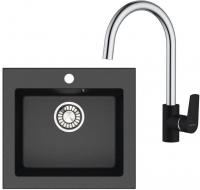 Кухонная мойка Berge BR-4803 + смеситель RedBlu by Damixa Origin Balance 7907