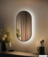 Зеркало с подсветкой  eMZe 45x77 LED.UV.45.77.CHE (черный с УФ-окантовкой и подсветкой)