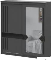 Шкаф-купе NN мебель К №25 2.0м Блэк Лайт (графит серый/лакобель/черный матовый)