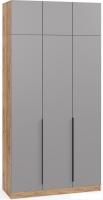 Шкаф распашной Soma Lord Black 3-х створчатый 120x240 (дуб крафт золотой/серый)
