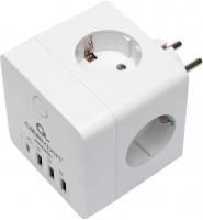 Сетевой фильтр Cablexpert CUBE-4-СU3-W