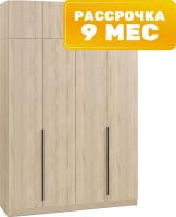 Шкаф распашной Soma Lord Black 4-х створчатый 160x240 (дуб сонома)