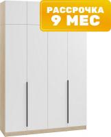 Шкаф распашной Soma Lord Black 4-х створчатый 160x240 (дуб сонома/белый)