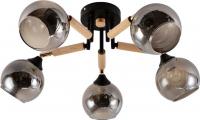 Припотолочная люстра Mirastyle MH-1570B/5 BK+FGD+WOOD