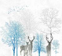 Фотообои Vimala Лесные тени в голубом 270x300