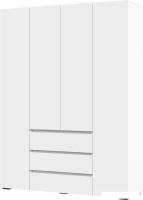 Шкаф распашной Стендмебель Хелен ШК 05 с ящиками (белый/белый)