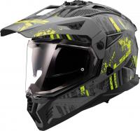 Мотошлем LS2 MX702 Pioneer 2 Crazy (L, черный/желтый матовый)