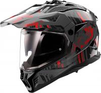 Мотошлем LS2 MX702 Pioneer 2 Crazy (L, черный/красный матовый)